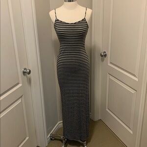 Antistar Maxie Dress Black and Grey Stripe